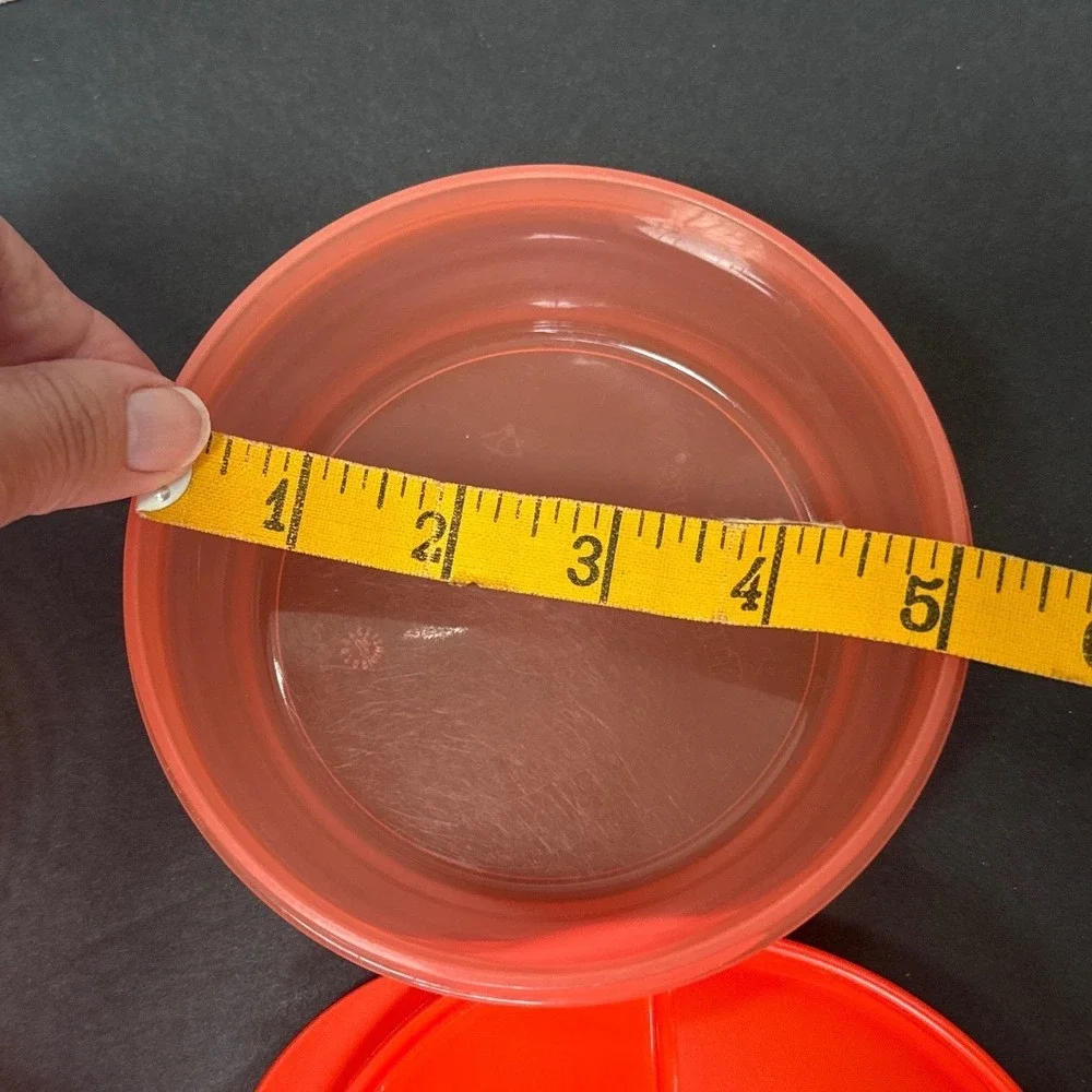 Tupperware FlatOut Collapsible Storage Containers Set of 2 Coral Orange Round